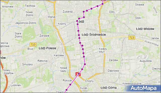 Rozkład jazdy tramwaju 6 na przystanku Pabianicka - Jana Pawła II. MPKLodz na mapie Targeo