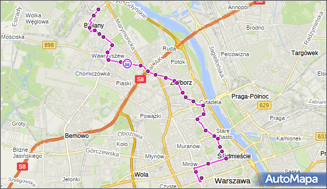 Rozkład jazdy autobusu N44 na przystanku Perzyńskiego 01. ZTM Warszawa na mapie Targeo