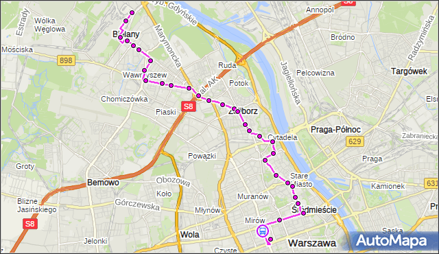 Rozkład jazdy autobusu N44 na przystanku rondo ONZ 01. ZTM Warszawa na mapie Targeo