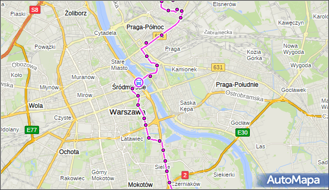 Rozkład jazdy autobusu 162 na przystanku Metro Centrum Nauki Kopernik 03. ZTM Warszawa na mapie Targeo