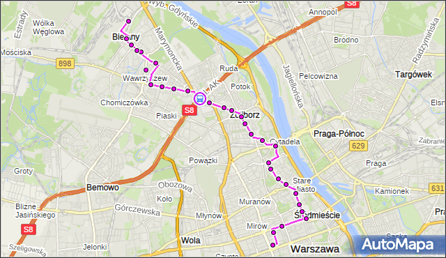 Rozkład jazdy autobusu N44 na przystanku Park Kaskada 02. ZTM Warszawa na mapie Targeo