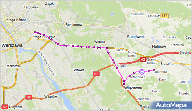 Rozkład jazdy autobusu 730 na przystanku Wspólna 02. ZTM Warszawa na mapie Targeo