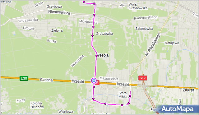 Rozkład jazdy autobusu 198 na przystanku 1.Praskiego Pułku 03. ZTM Warszawa na mapie Targeo