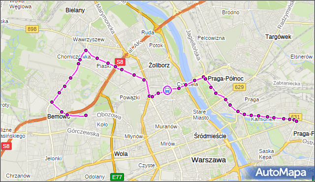Rozkład jazdy tramwaju 28 na przystanku Dw.Gdański 07. ZTM Warszawa na mapie Targeo