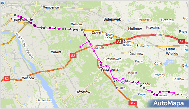 Rozkład jazdy autobusu 720 na przystanku Dziechciniec-Kolonia 01. ZTM Warszawa na mapie Targeo