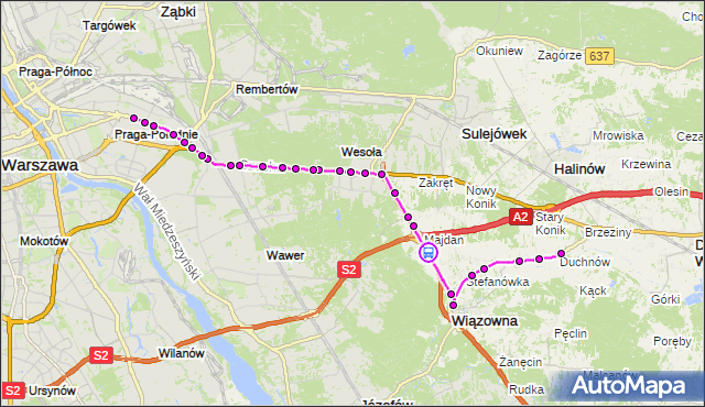 Rozkład jazdy autobusu 730 na przystanku Góraszka 01. ZTM Warszawa na mapie Targeo