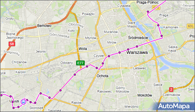 Rozkład jazdy autobusu 517 na przystanku Adamieckiego 01. ZTM Warszawa na mapie Targeo