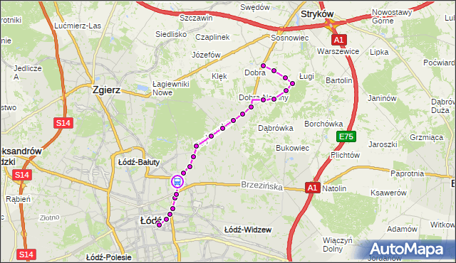 Rozkład jazdy autobusu 60B na przystanku Strykowska - Inflancka. MPKLodz na mapie Targeo