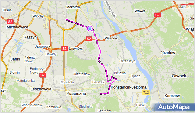 Rozkład jazdy autobusu N50 na przystanku Królowej Marysieńki 01. ZTM Warszawa na mapie Targeo