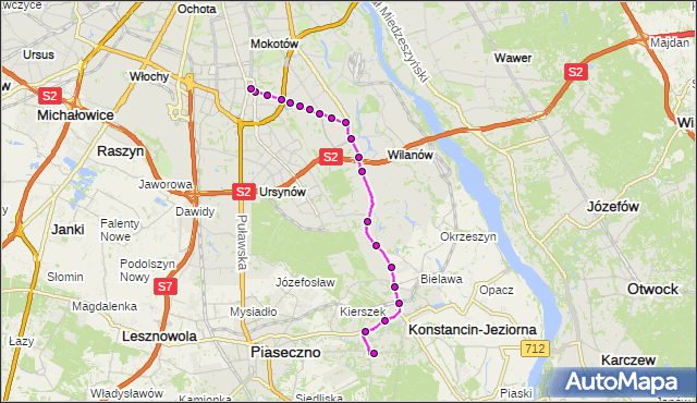 Rozkład jazdy autobusu N50 na przystanku Karczocha 02. ZTM Warszawa na mapie Targeo
