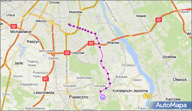 Rozkład jazdy autobusu N50 na przystanku Skolimów 01. ZTM Warszawa na mapie Targeo