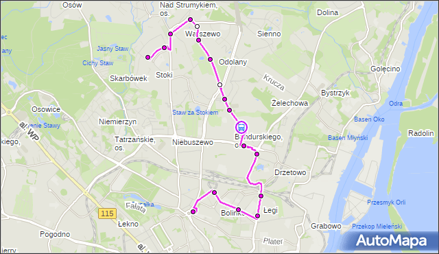 Rozkład jazdy autobusu 57 na przystanku Bandurskiego 11. ZDiTM Szczecin na mapie Targeo