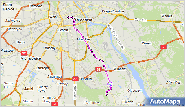 Rozkład jazdy autobusu 519 na przystanku Czekoladowa 01. ZTM Warszawa na mapie Targeo