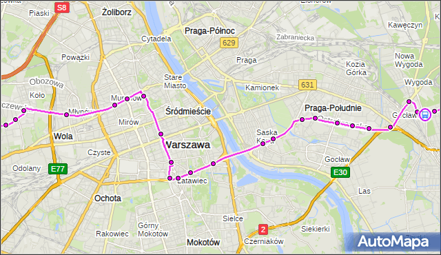Rozkład jazdy autobusu 520 na przystanku Łysakowska 01. ZTM Warszawa na mapie Targeo