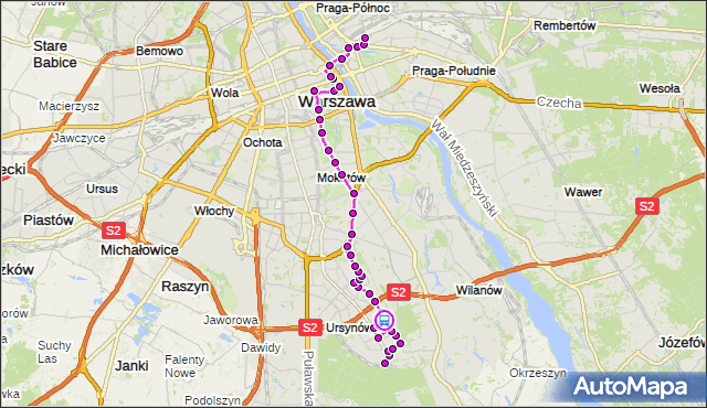 Rozkład jazdy autobusu 166 na przystanku Belgradzka 02. ZTM Warszawa na mapie Targeo