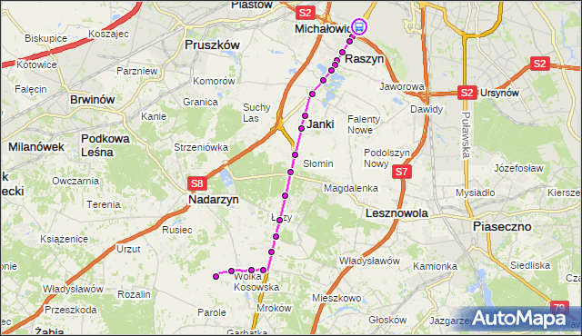 Rozkład jazdy autobusu 721 na przystanku Szyszkowa 02. ZTM Warszawa na mapie Targeo