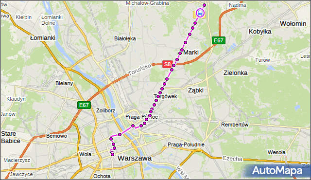 Rozkład jazdy autobusu N61 na przystanku Graniczna 01. ZTM Warszawa na mapie Targeo