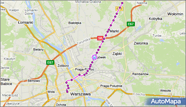 Rozkład jazdy autobusu N61 na przystanku Kościeliska 01. ZTM Warszawa na mapie Targeo