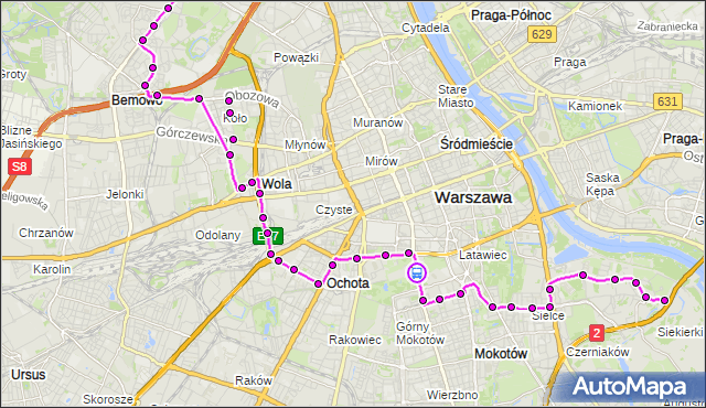 Rozkład jazdy autobusu 167 na przystanku Biblioteka Narodowa 02. ZTM Warszawa na mapie Targeo