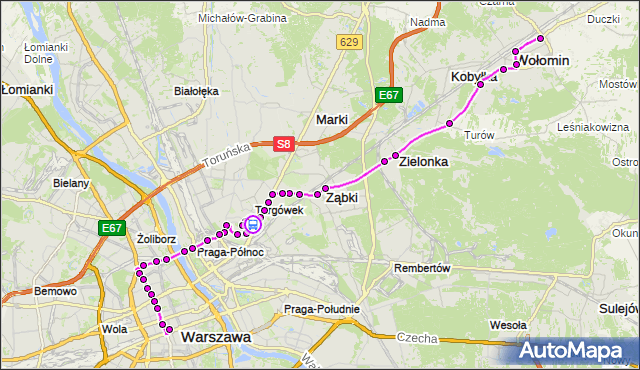 Rozkład jazdy autobusu N62 na przystanku Bieżuńska 03. ZTM Warszawa na mapie Targeo