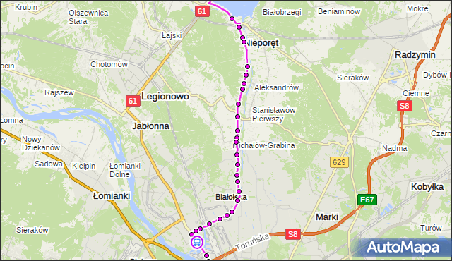 Rozkład jazdy autobusu 735 na przystanku Konwaliowa 01. ZTM Warszawa na mapie Targeo