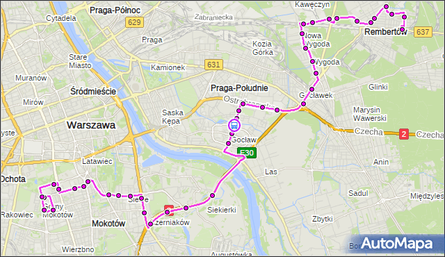 Rozkład jazdy autobusu 168 na przystanku Umińskiego 02. ZTM Warszawa na mapie Targeo