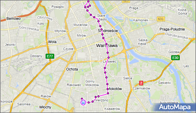 Rozkład jazdy autobusu 222 na przystanku Zajezdnia Woronicza 01. ZTM Warszawa na mapie Targeo
