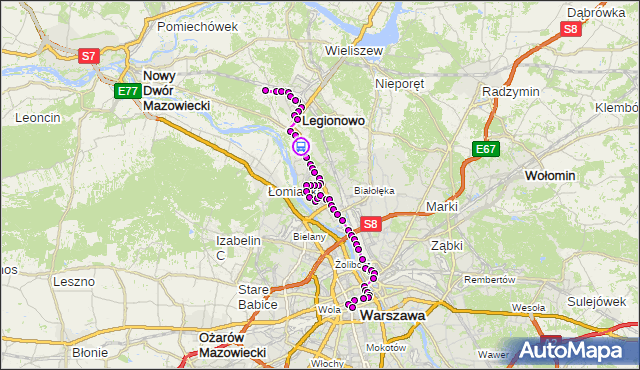 Rozkład jazdy autobusu N63 na przystanku Buchnik 01. ZTM Warszawa na mapie Targeo