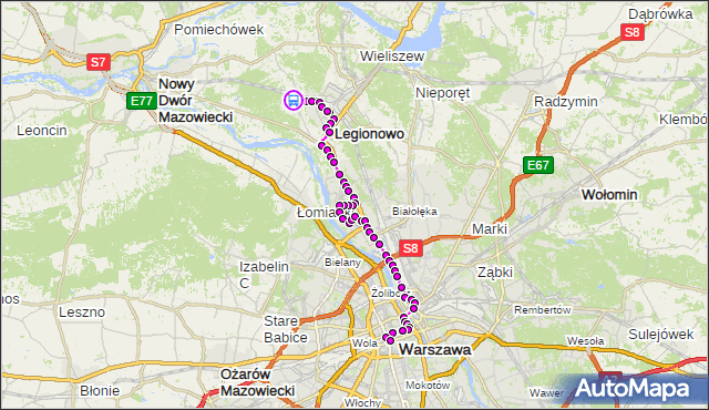 Rozkład jazdy autobusu N63 na przystanku Chotomów 01. ZTM Warszawa na mapie Targeo