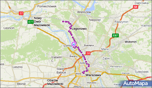 Rozkład jazdy autobusu N63 na przystanku Strumykowa 01. ZTM Warszawa na mapie Targeo
