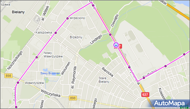 Rozkład jazdy autobusu 121 na przystanku Szpital Bielański 01. ZTM Warszawa na mapie Targeo
