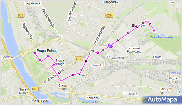 Rozkład jazdy autobusu 170 na przystanku Hutnicza 01. ZTM Warszawa na mapie Targeo