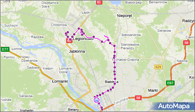 Rozkład jazdy autobusu 736 na przystanku Konwaliowa 02. ZTM Warszawa na mapie Targeo