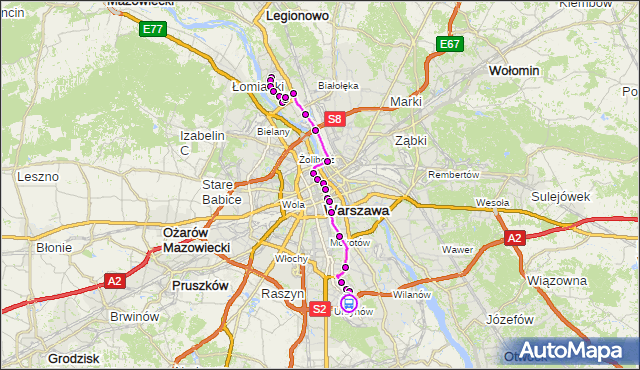 Rozkład jazdy autobusu 503 na przystanku Braci Wagów 01. ZTM Warszawa na mapie Targeo