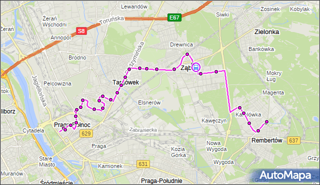 Rozkład jazdy autobusu 199 na przystanku Sikorskiego 01. ZTM Warszawa na mapie Targeo