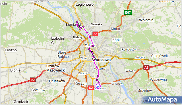 Rozkład jazdy autobusu 503 na przystanku Warchałowskiego 01. ZTM Warszawa na mapie Targeo