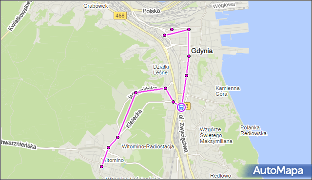 Rozkład jazdy autobusu 190 na przystanku Wzgórze Św. Maksymiliana SKM. ZKMGdynia na mapie Targeo