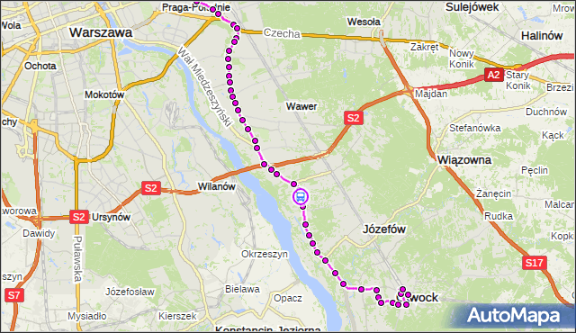 Rozkład jazdy autobusu 702 na przystanku Błota 01. ZTM Warszawa na mapie Targeo