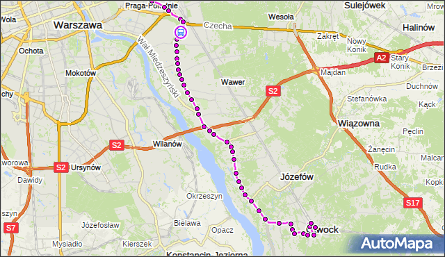 Rozkład jazdy autobusu 702 na przystanku Dzielnicowa 01. ZTM Warszawa na mapie Targeo