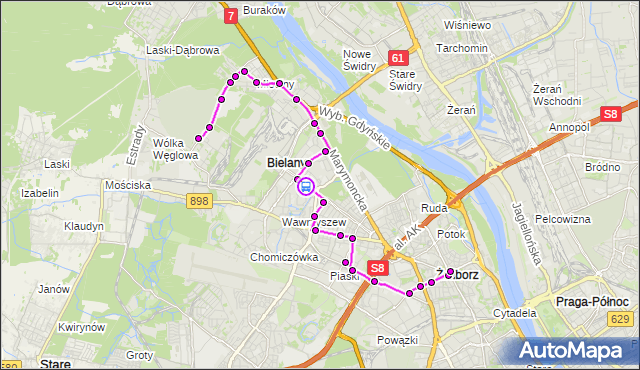 Rozkład jazdy autobusu 303 na przystanku Metro Wawrzyszew 01. ZTM Warszawa na mapie Targeo