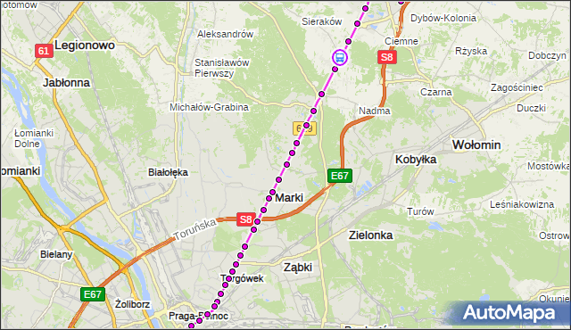 Rozkład jazdy autobusu 738 na przystanku Słupno 01. ZTM Warszawa na mapie Targeo