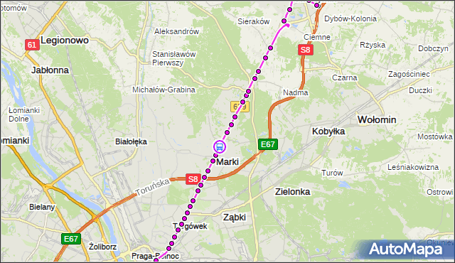 Rozkład jazdy autobusu 738 na przystanku Marki-Ratusz 02. ZTM Warszawa na mapie Targeo