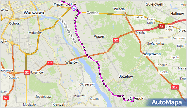 Rozkład jazdy autobusu 702 na przystanku Świecka 01. ZTM Warszawa na mapie Targeo
