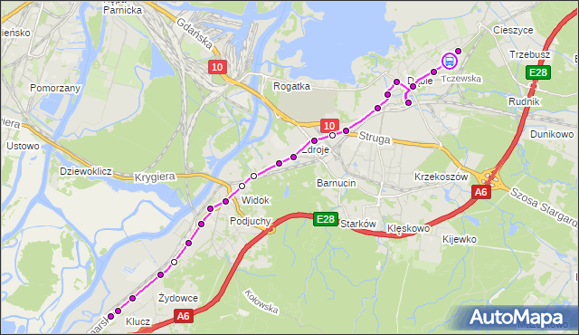 Rozkład jazdy autobusu 64 na przystanku Warmińska 12. ZDiTM Szczecin na mapie Targeo