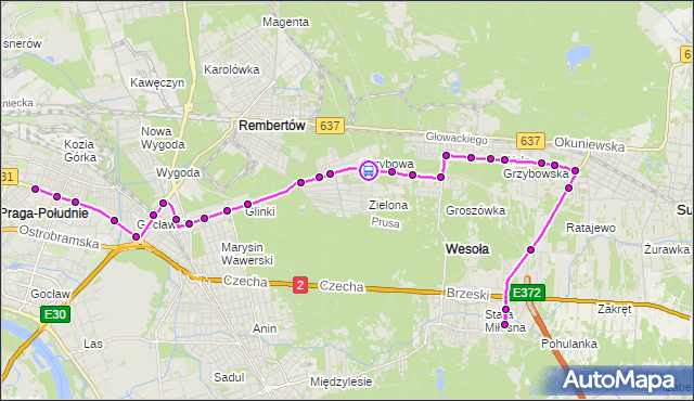 Rozkład jazdy autobusu 173 na przystanku Grzybowa 01. ZTM Warszawa na mapie Targeo