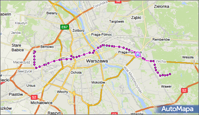 Rozkład jazdy autobusu 125 na przystanku Płowiecka 01. ZTM Warszawa na mapie Targeo