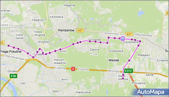 Rozkład jazdy autobusu 173 na przystanku Wola Grzybowska 01. ZTM Warszawa na mapie Targeo