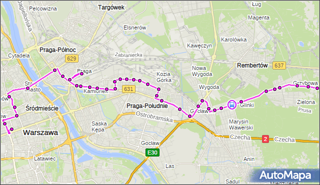 Rozkład jazdy autobusu N71 na przystanku Marysin 01. ZTM Warszawa na mapie Targeo