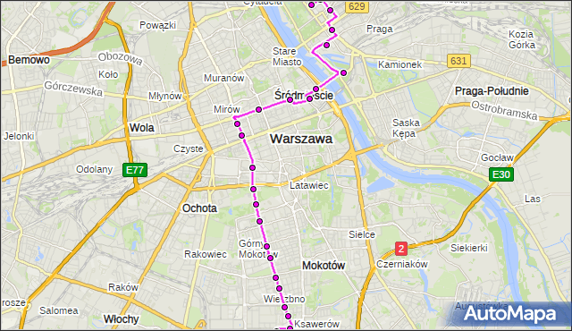 Rozkład jazdy autobusu 174 na przystanku Smoluchowskiego 01. ZTM Warszawa na mapie Targeo