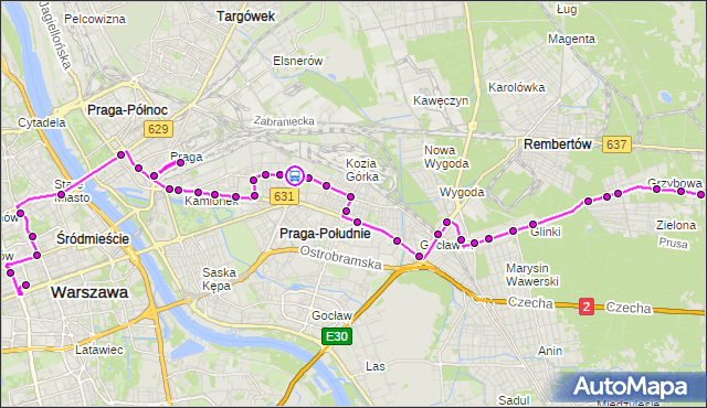 Rozkład jazdy autobusu N71 na przystanku Szaserów-Szpital 01. ZTM Warszawa na mapie Targeo